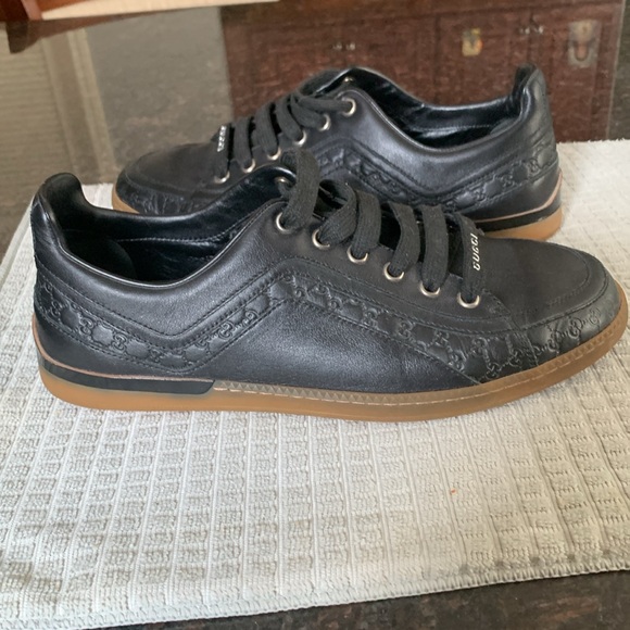 Men’s GUCCI 295198 Microguccissims Soft/Miro Black Sneakers Size 7G UK-7, US-8 - Picture 2 of 8